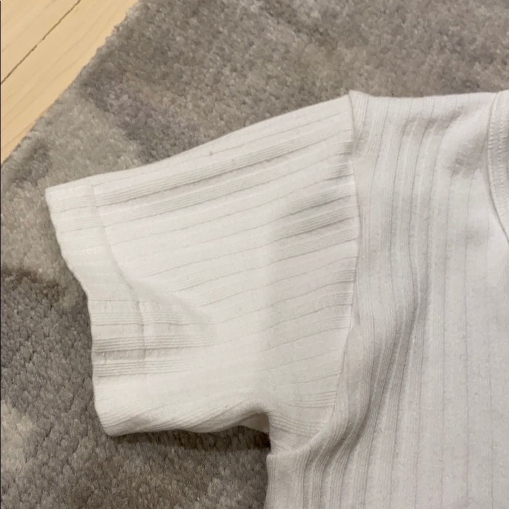 White Ribbed Crop Top - Picture 3 of 5